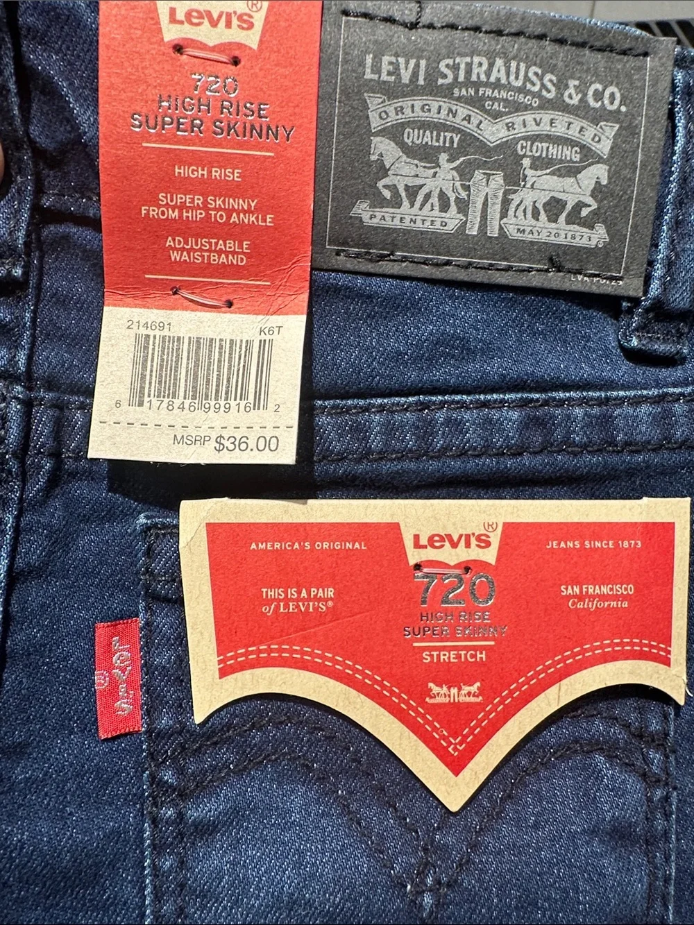 NEW Levi's 720 High Rise Super Skinny Stretch Jeans
